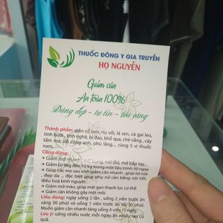Thuốc giảm cân họ nguyễn