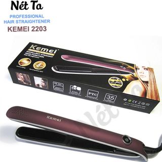 Máy duỗi tóc 4 mức điều chỉnh nhiệt độ kemei 2203 tím