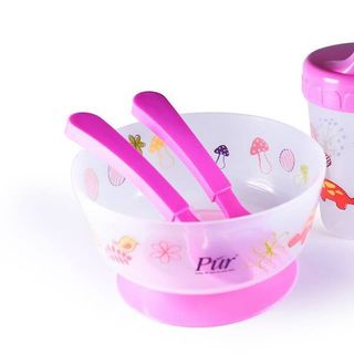Bộ tô ly muỗng nĩa tập ăn pur