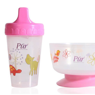 Bộ tô ly muỗng nĩa tập ăn pur
