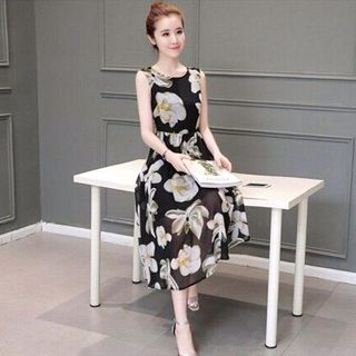 Đầm vintage hoa lan mua sỉ tại hh chuyên thời trang giá sỉ