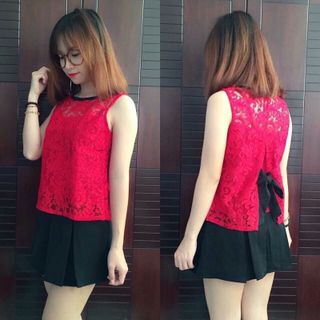 Áo ren cột nơ sau