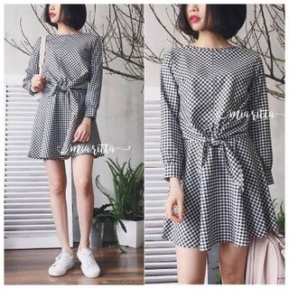 Đầm caro chuẩn zara