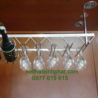 Kệ treo ly quầy inox 304