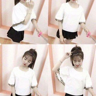 Áo phối ren đen
