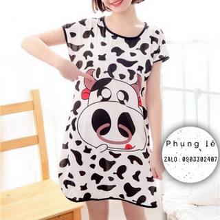 Đầm ngủ hoạt hình bò sữa