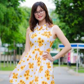 Đầm xòe công sở cổ sơ mi sh279