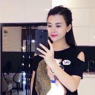 đầm suông in rớt vai qc chất thun cotton