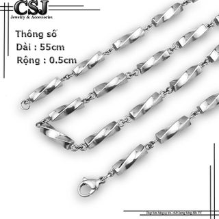 Dây chuyền inox nam thời trang dạng xoắn phong cách hàn quốc mẫu dn062 giá sỉ