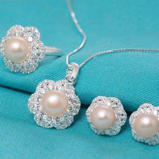 Bộ trang sức ngọc trai lavender set174-pearl