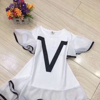 Váy cotton phối ren