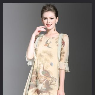 Đầm suông giả áo khoác mk