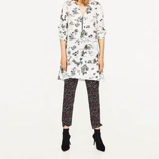 Áo sơ mi nữ họa tiết dáng dài - 5