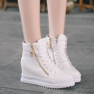 Giày thể thao cổ cao phối kéo khóa