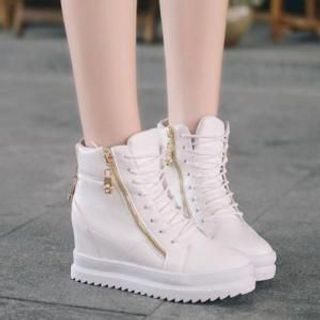 Giày thể thao cổ cao phối kéo khóa