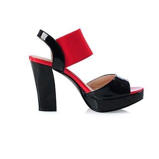 Sandal cao gót phối màu