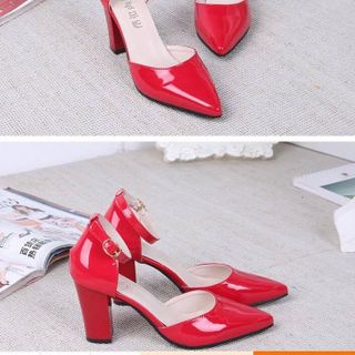 Sandal bít mũi da bóng