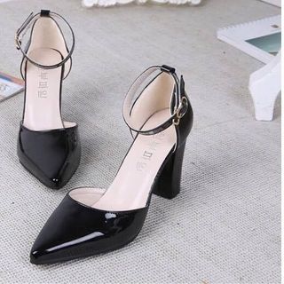 Sandal bít mũi da bóng