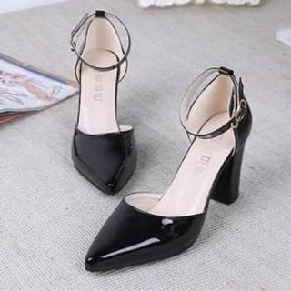 Sandal bít mũi da bóng