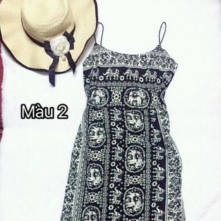 Đầm maxxi xẻ 2 bên cổ tròn sỉ 95k