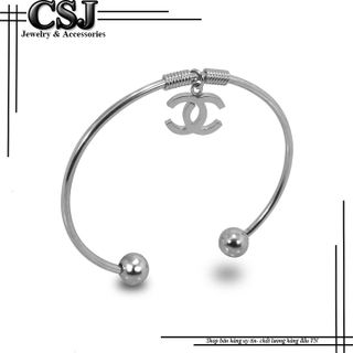 Vòng tay inox hở chanel phong cách hàn quốc-