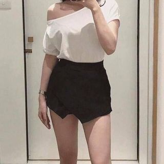 Áo basic trễ vai