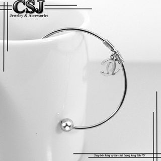 Vòng tay inox hở chanel phong cách hàn quốc-