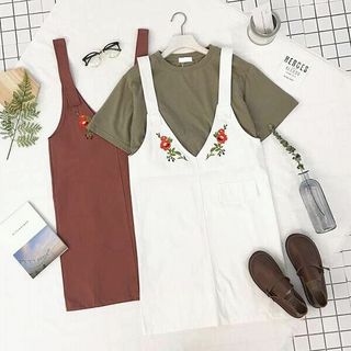 Yếm khaki thêu