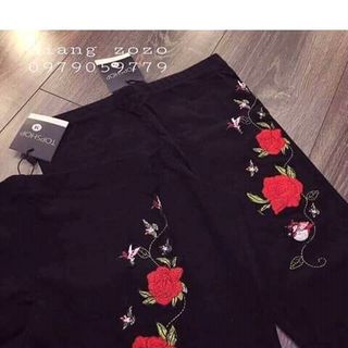 Quần legging thêu hoa