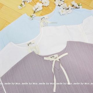 Áo tay chuông phối ren