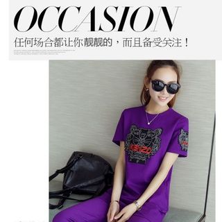 Bộ lửng thể thao form dài thêu kenzo xanh lá mạ non