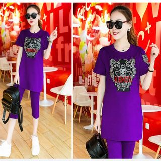 Bộ lửng thể thao form dài thêu kenzo xanh lá mạ non
