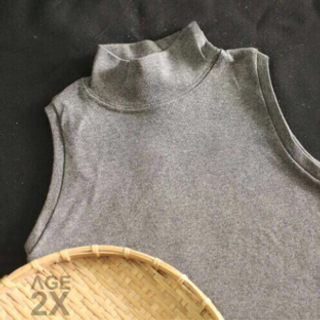 Áo croptop ba lỗ cổ lọ