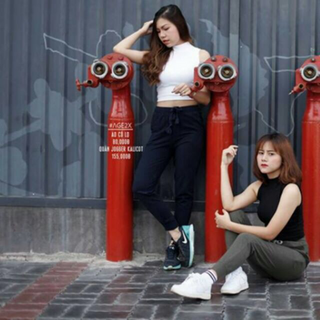 Áo croptop ba lỗ cổ lọ