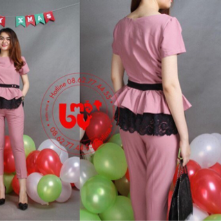 Set bộ đai eo viền ren