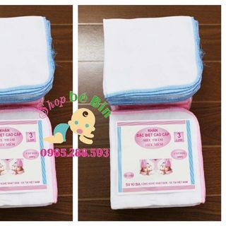 khăn sữa kiba 3 lớp siêu thấm set 10 chiếc