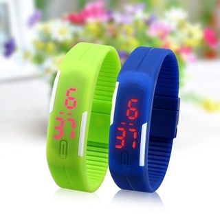 Đồng hồ led dẻo - đồng hồ trẻ em - đồng hồ con nít - đồng hồ cao su - đồng hồ led dẻo mặt gương