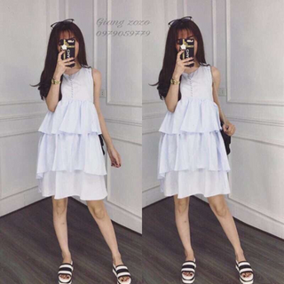 Đầm tầng xô nút ngực
