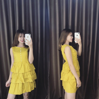 Đầm tầng xô nút ngực