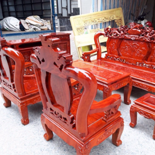 Bàn ghế nghê đỉnh xà cừ