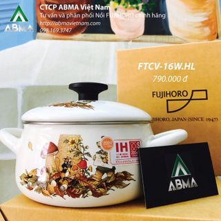 Nồi tráng men fujihoro - ftcv-16whl hoa văn con gấu