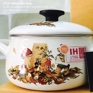 Nồi tráng men fujihoro - ftcv-20whl hoa văn con gấu