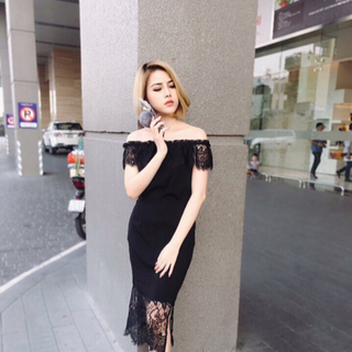 Set chân váy ren áo bẹp vai ren