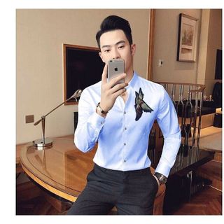 Sơ mi nam thêu chim