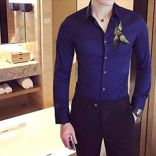 Sơ mi nam thêu chim