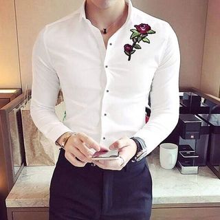 Sơ mi nam thêu hoa