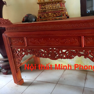 Án gian thờ gỗ gụ đục triện chân 10