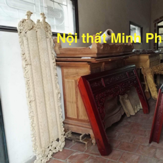 Án gian thờ gỗ gụ đục triện chân 10