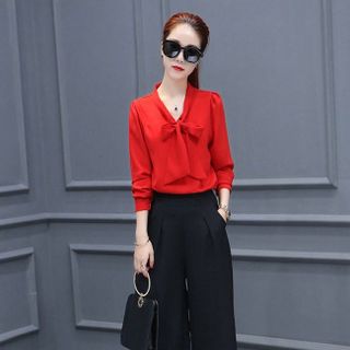 Set bộ thời trang cột nơ