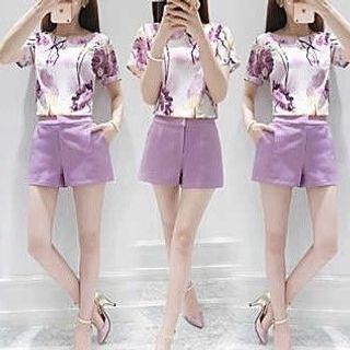 Set áo họa tiết quần đùi